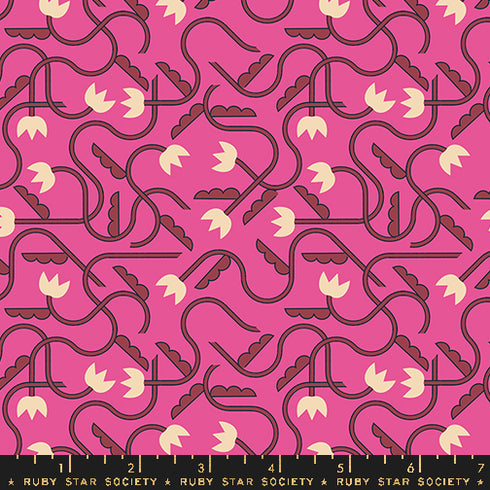 Woodland Park That One Flower Print in Raspberry RS1086 14 - Ruby Star Society Sold by the Half Yard